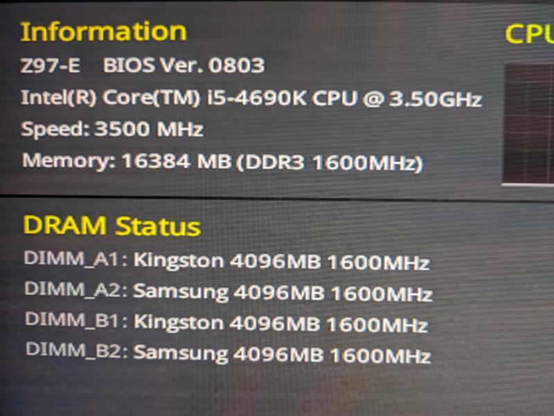 UEFI BIOS memory stats