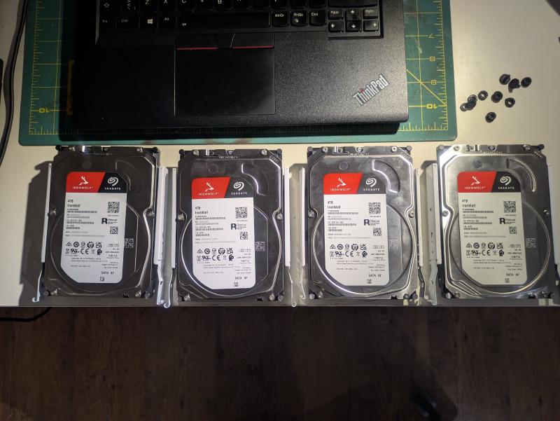 Drives attached to the bays top view