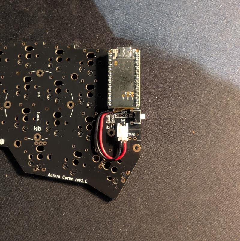 Battery attached via a JST connector