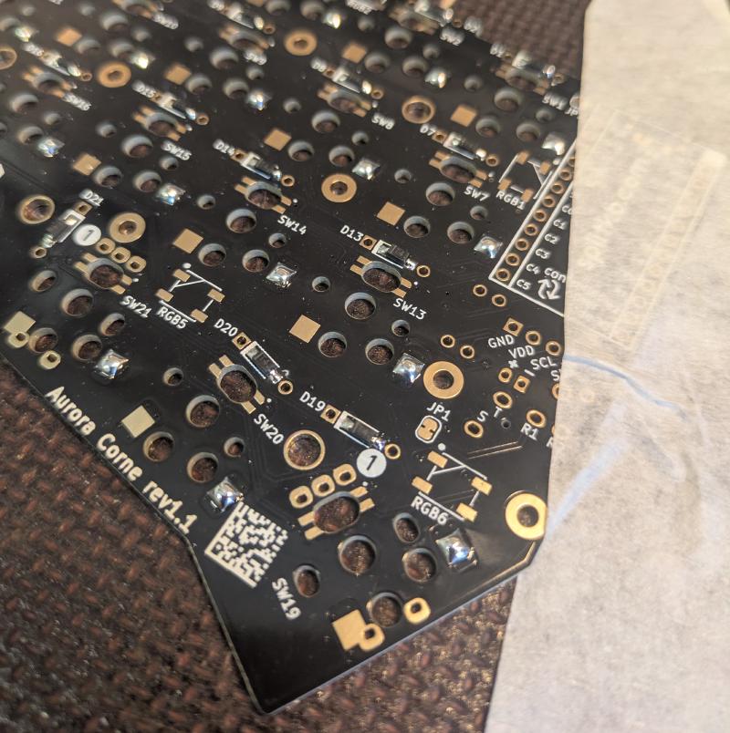 Soldering the diodes