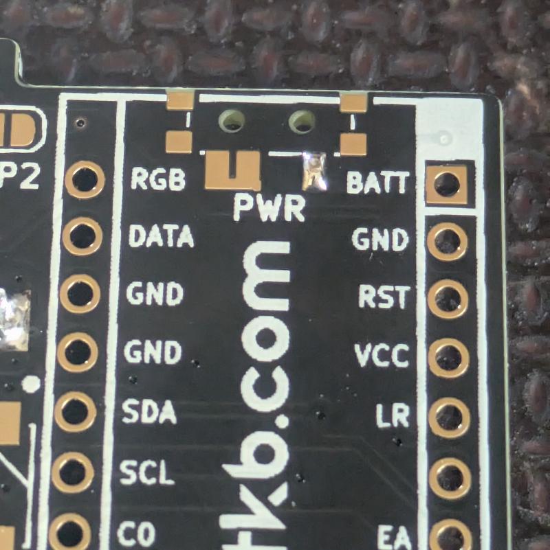 Solder on one pad